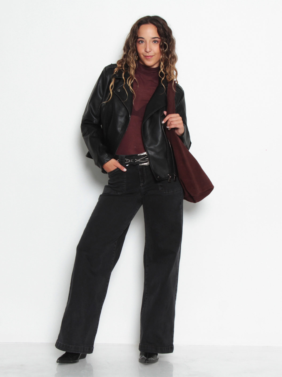 CHAQUETA MUJER WADOS MANGA LARGA ECOCUERO - 1