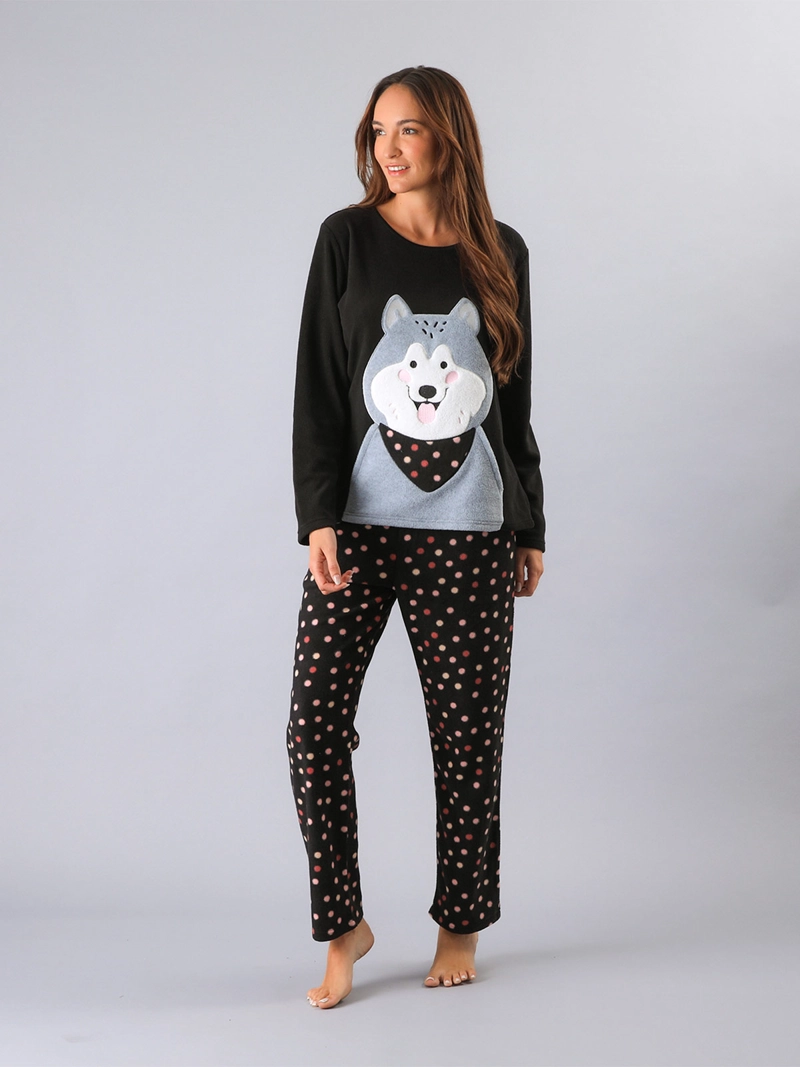PIJAMA FLORES MICROPOLAR CON BOLSILLO - 2