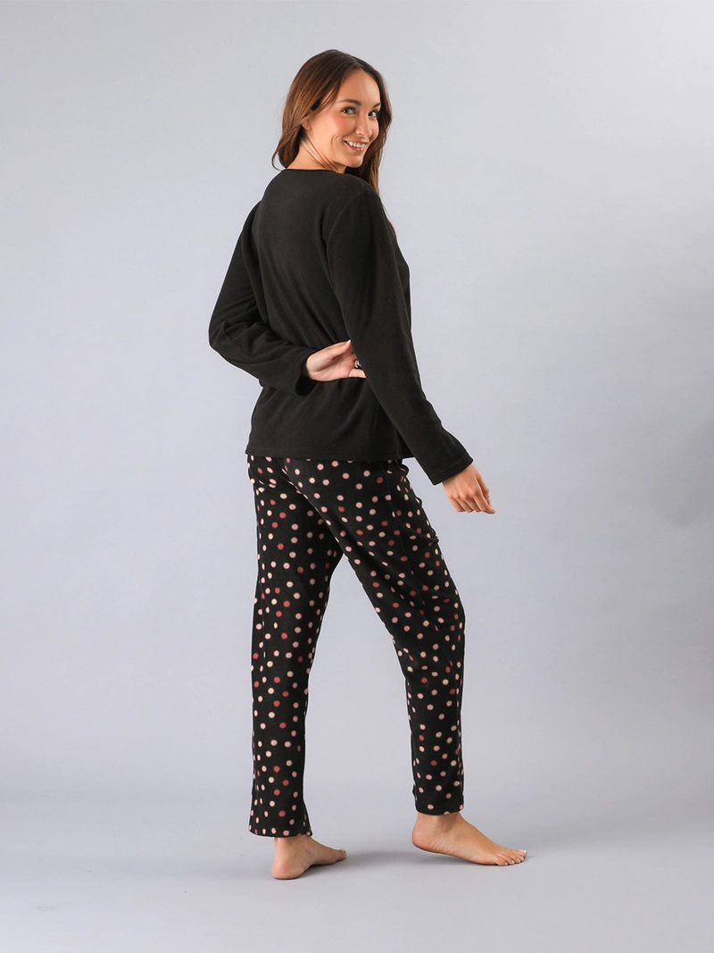 PIJAMA FLORES MICROPOLAR CON BOLSILLO - 4