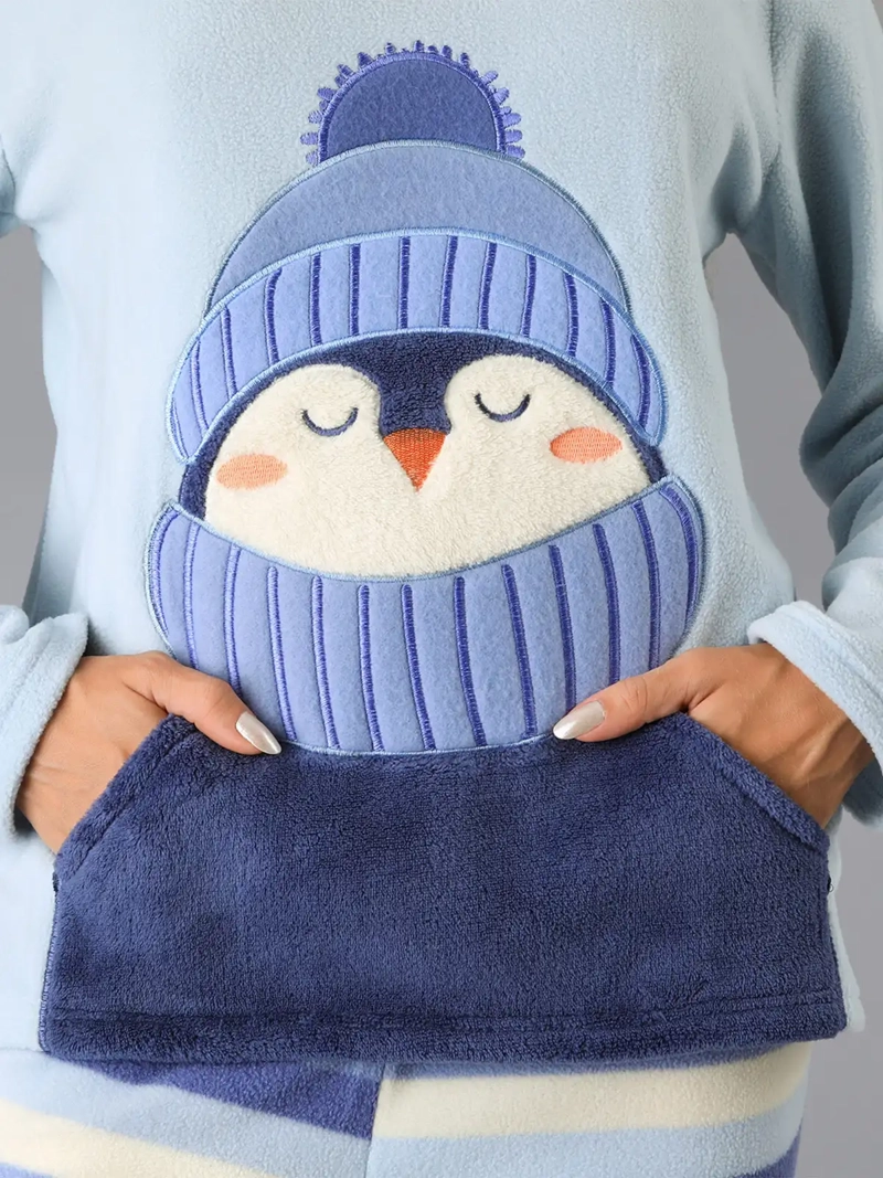 PIJAMA FLORES MICROPOLAR CON BOLSILLO - 2