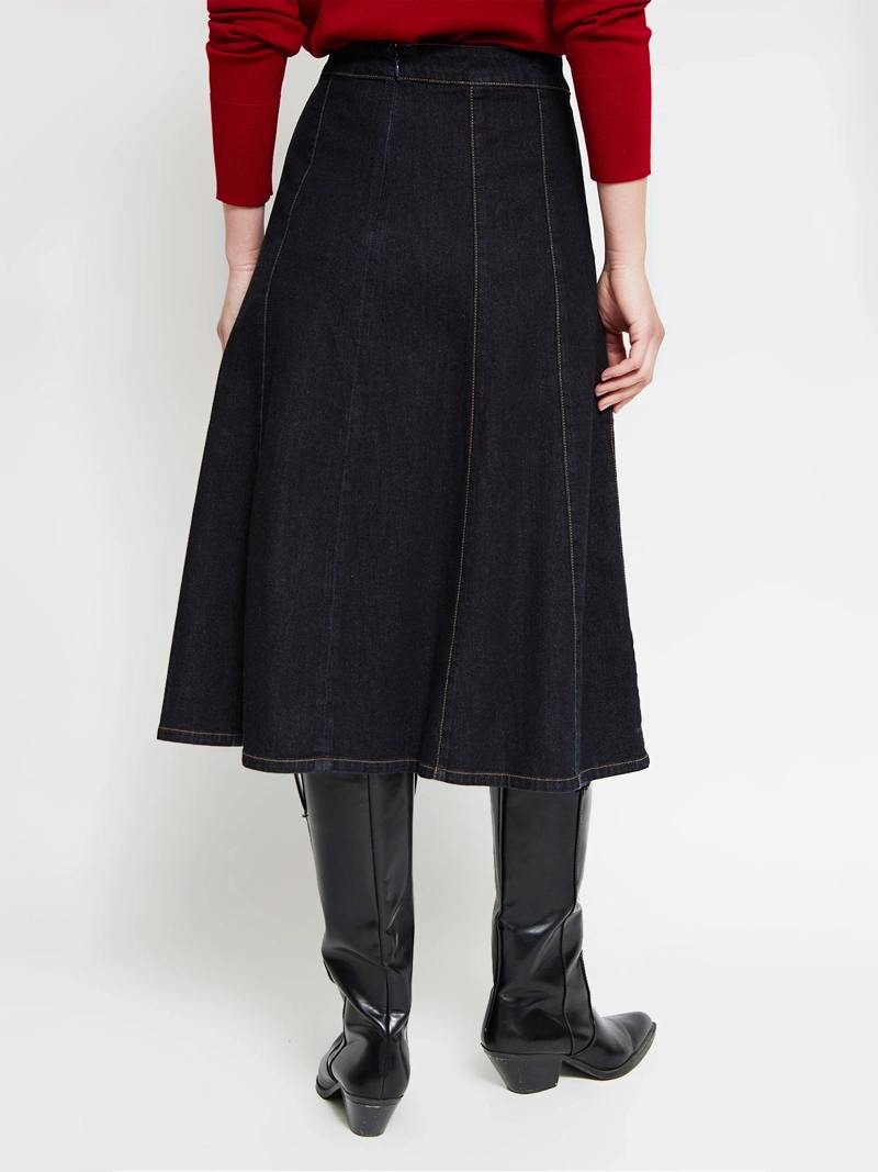 FALDA MUJER CACHAREL ALGODÓN DENIM BOTONES - 3