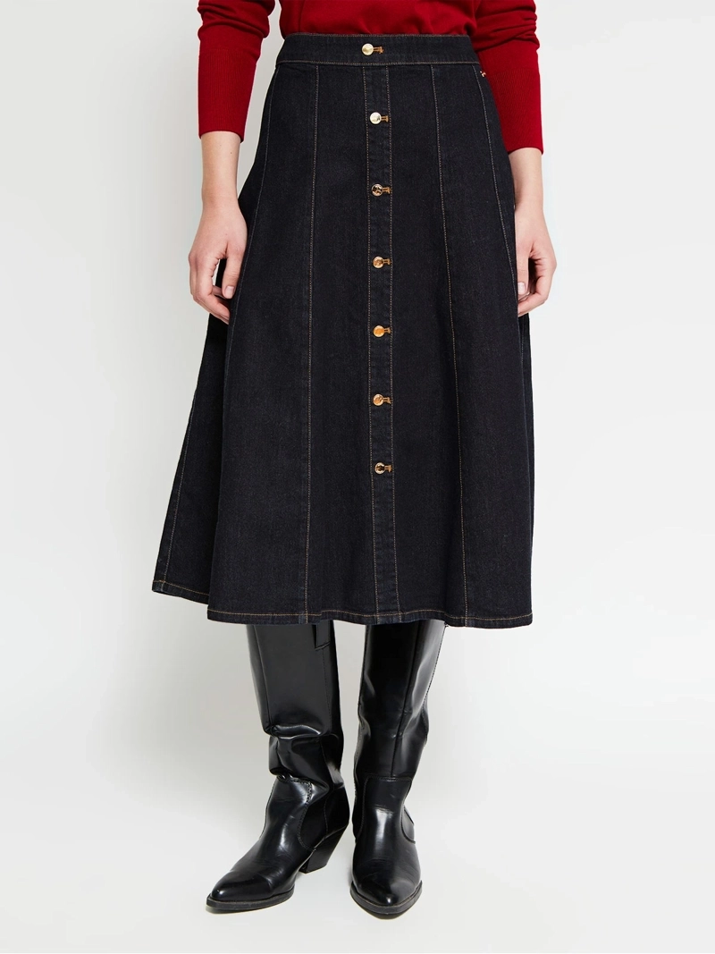 FALDA MUJER CACHAREL ALGODÓN DENIM BOTONES - 2