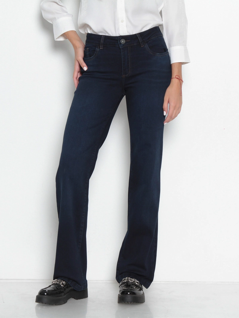 JEANS MUJER WADOS ALGODÓN RECTO TIRO MEDIO - 2