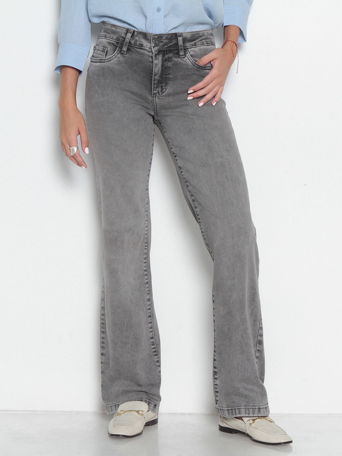 JEANS MUJER WADOS ALGODÓN RECTO TIRO MEDIO - 3