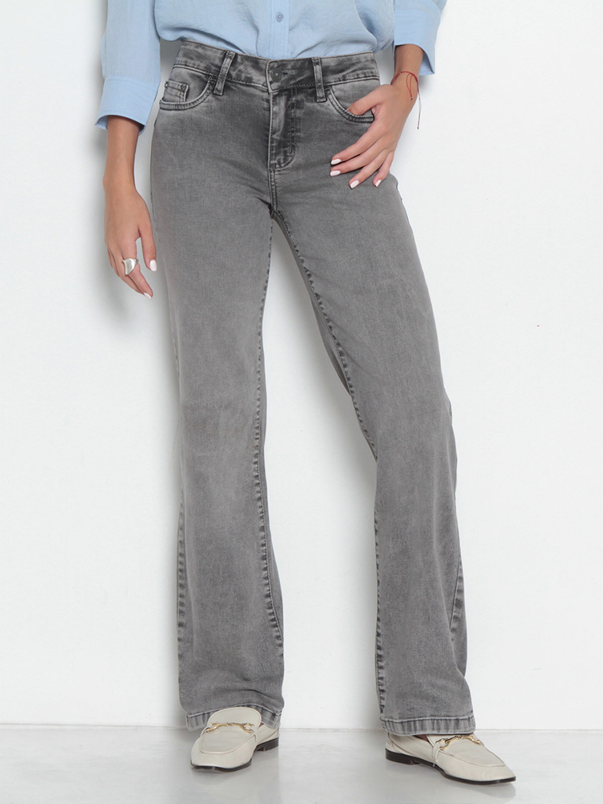 JEANS MUJER WADOS ALGODÓN RECTO TIRO MEDIO - 3