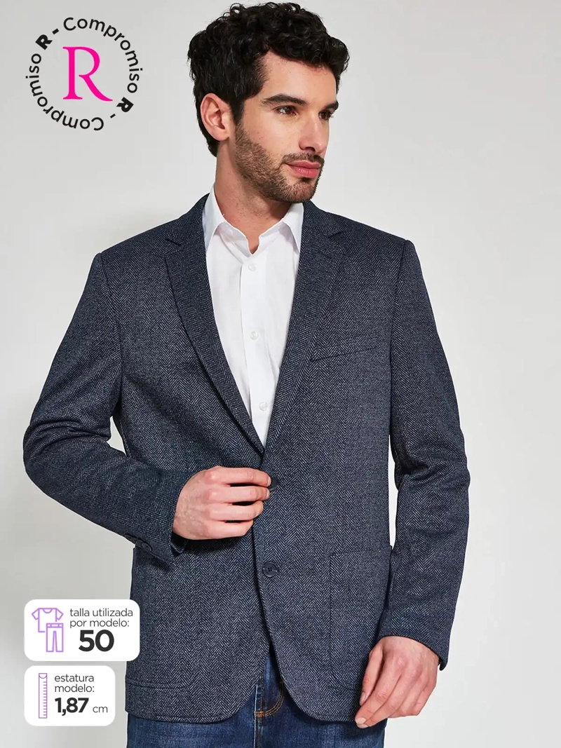 BLAZER HOMBRE CACHAREL DISEÑO ESPIGA BOLSILLOS - 1