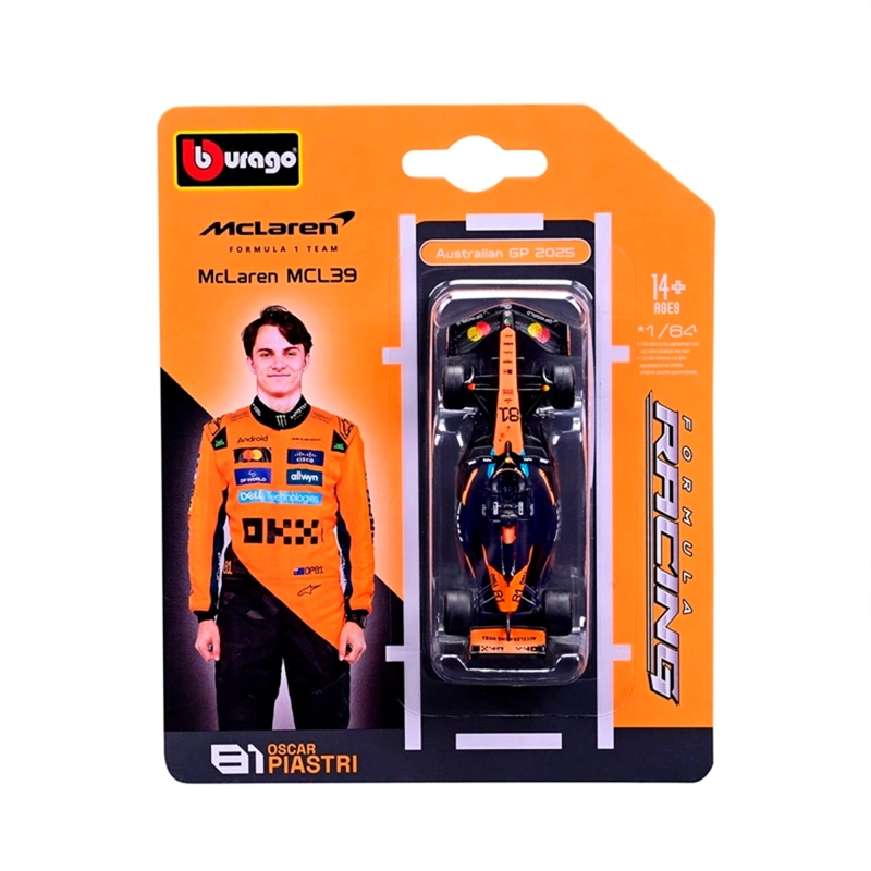 AUTO DE JUGUETE BBURAGO MCLAREN MCL39 PIASTRI 1:64 - 6