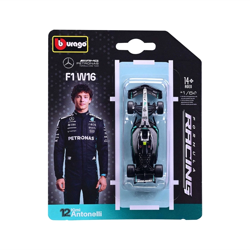 AUTO DE JUGUETE BBURAGO MERCEDES W16 ANTONELLI 1:64 - 6
