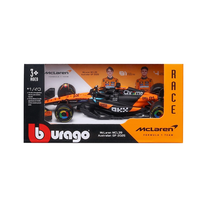 AUTO DE JUGUETE BBURAGO MCLAREN MCL39 PIASTRI 1:43 - 9