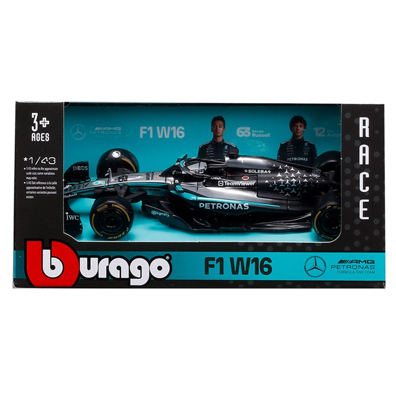 AUTO DE JUGUETE BBURAGO MERCEDES W16 RUSSELL 1:43 - 7