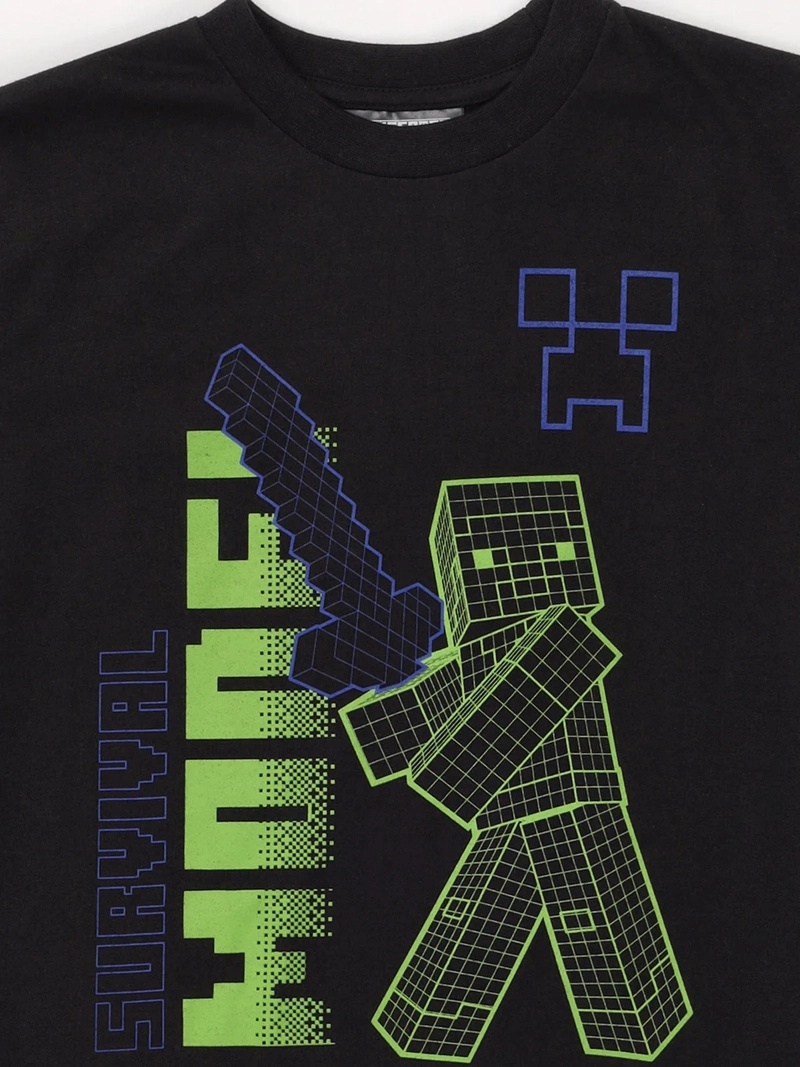 POLERA NIÑO MINECRAFT MANGA CORTA - 3