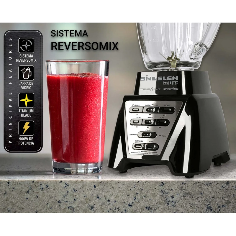LICUADORA SINDELEN REVERSOMIX TITANIUM L-26000NG 900W 2.2L - 5