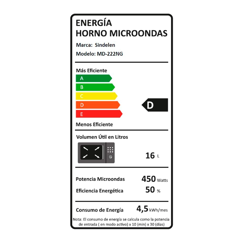MICROONDAS SINDELEN 20L MD-222NG - 7