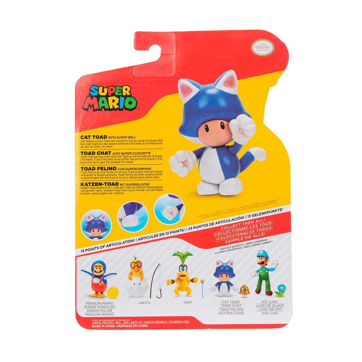 FIGURA DE ACCIÓN SUPER MARIO TOAD FELINO 10 CM - 6