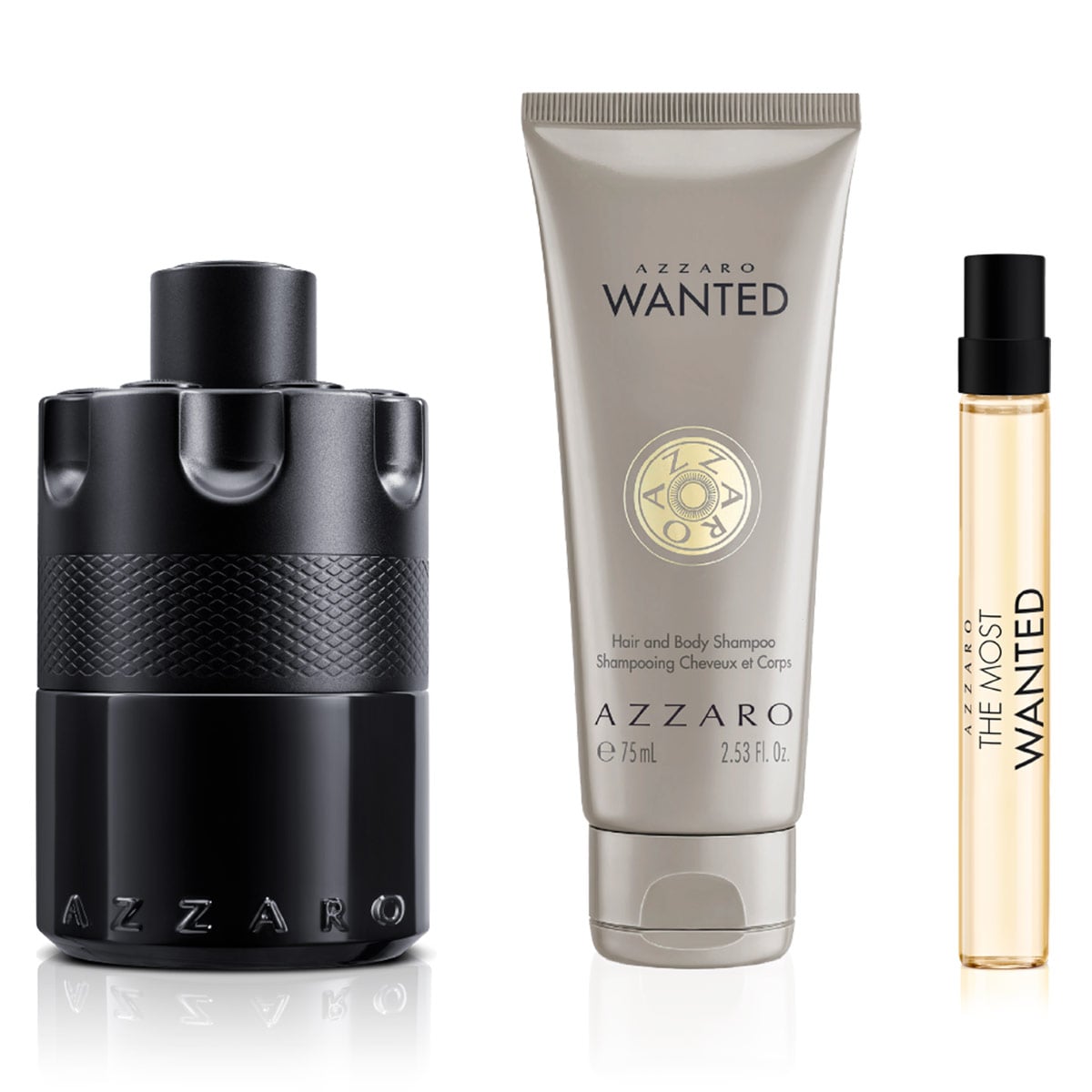 SET PERFUME HOMBRE AZZARO THE MOST WANTED EAU DE PARFUM INTENSE 100ML+PEN SPRAY 10ML+SHOWER GEL 75ML - 1