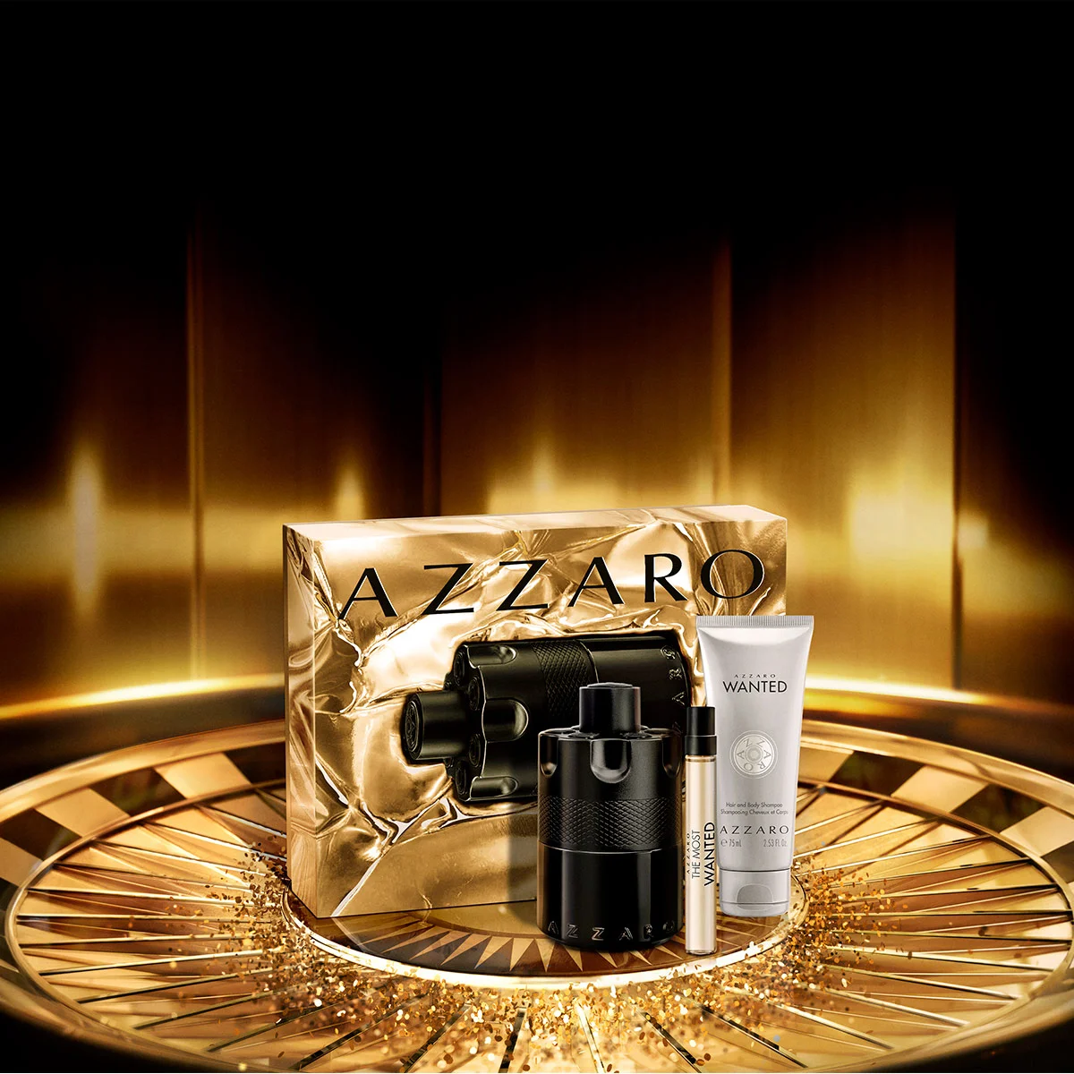 SET PERFUME HOMBRE AZZARO THE MOST WANTED EAU DE PARFUM INTENSE 100ML+PEN SPRAY 10ML+SHOWER GEL 75ML - 3