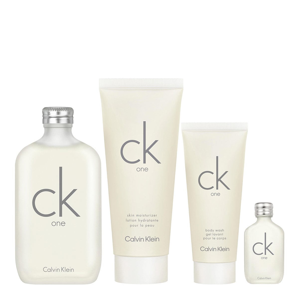 SET PERFUME UNISEX CALVIN KLEIN CK ONE EAU DE TOILETTE 200ML+10ML+BODY LOTION 200ML+SHOWER GEL 100ML - 1