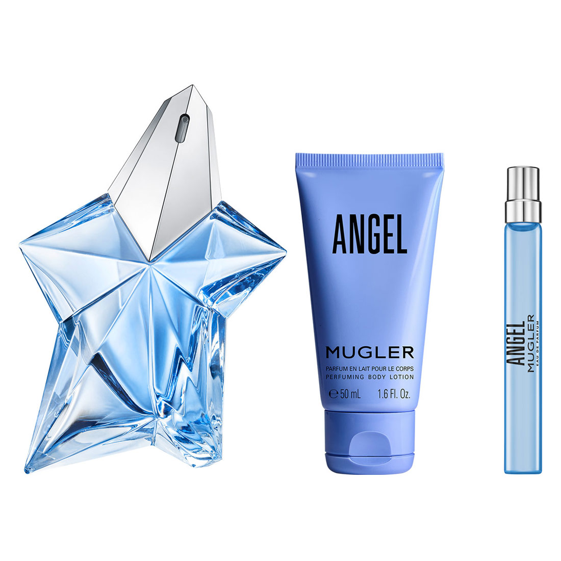 SET PERFUME THIERRY MUGLER ANGEL MUJER EDP 100 ML + PEN SPRAY 10 ML + BODY LOTION 50 ML  - 1