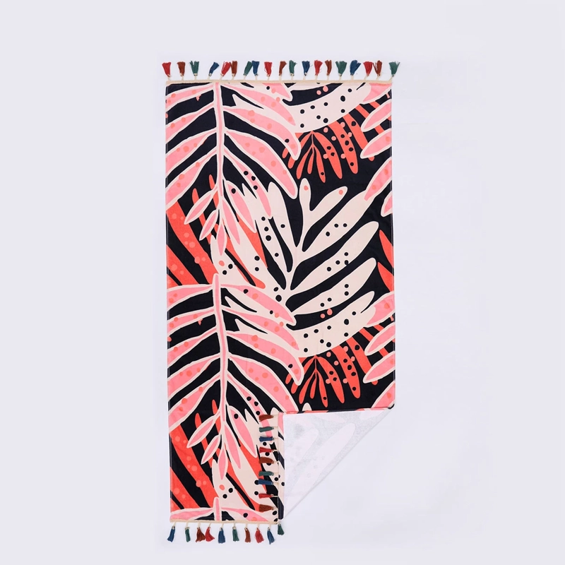 TOALLA DE PLAYA TATIENNE FLECOS 80X160 CM CORAL - 3