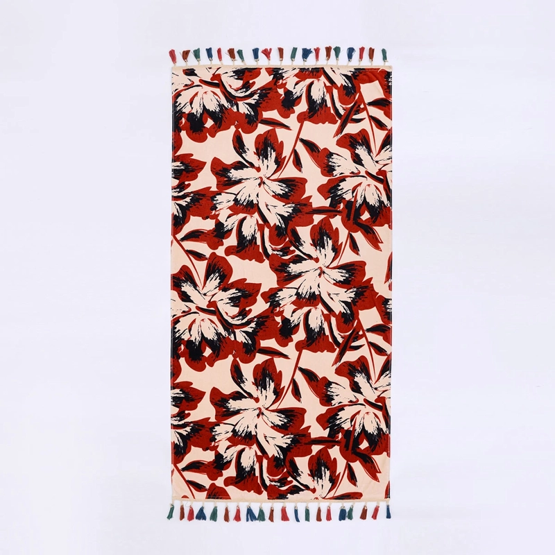 TOALLA DE PLAYA TATIENNE FLECOS 80X160 CM ROJO - 1