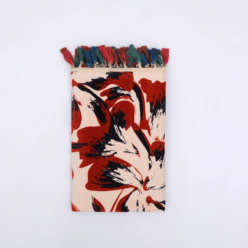 TOALLA DE PLAYA TATIENNE FLECOS 80X160 CM ROJO - 2