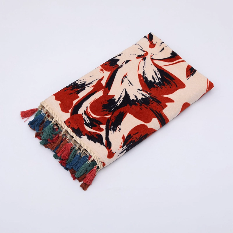 TOALLA DE PLAYA TATIENNE FLECOS 80X160 CM ROJO - 4