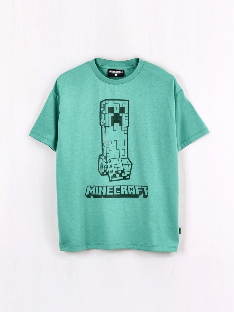 POLERA NIÑO MINECRAFT MANGA CORTA