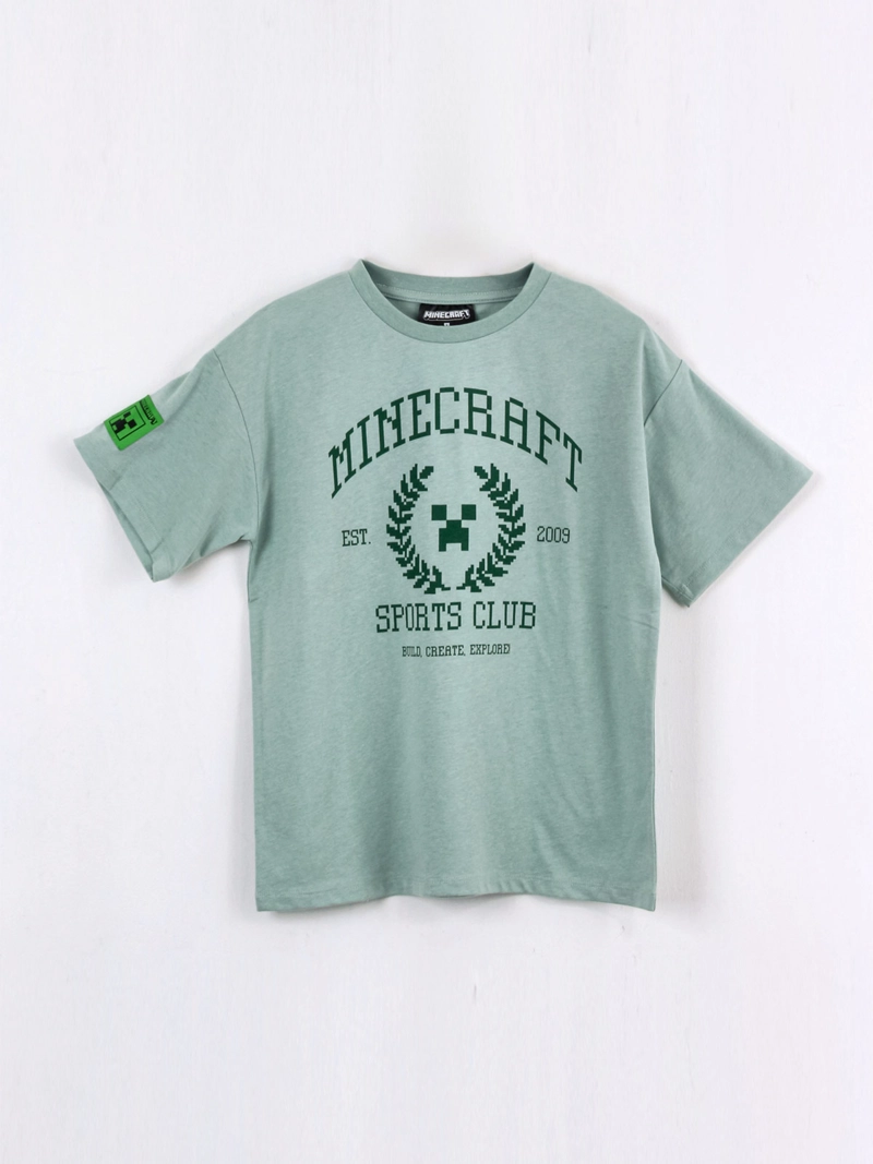 POLERA NIÑO MINECRAFT MANGA CORTA