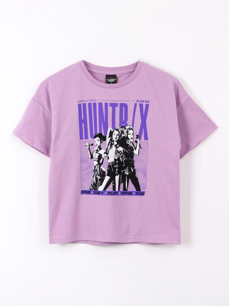POLERA NIÑA POP DEMON HUNTERS MANGA CORTA