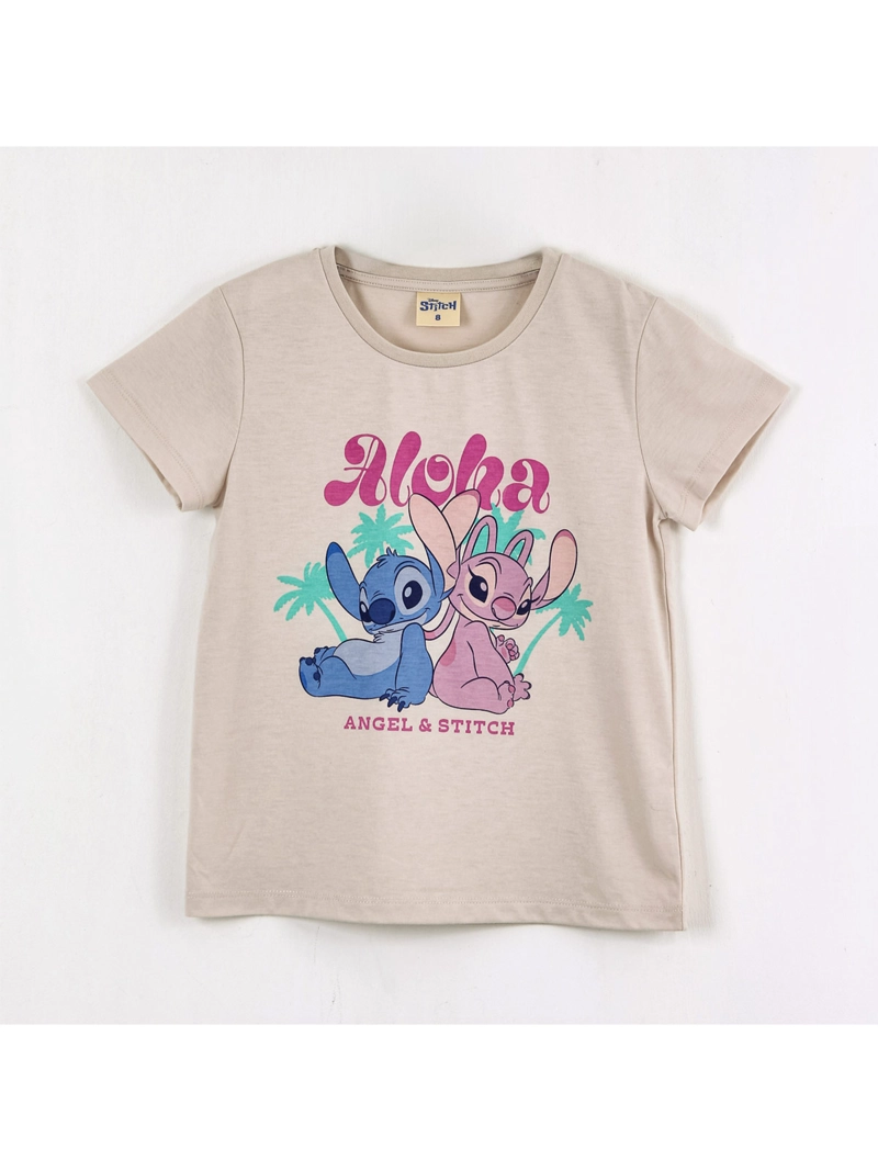 POLERA NIÑA DISNEY MANGA CORTA STITCH Y ANGEL - 1