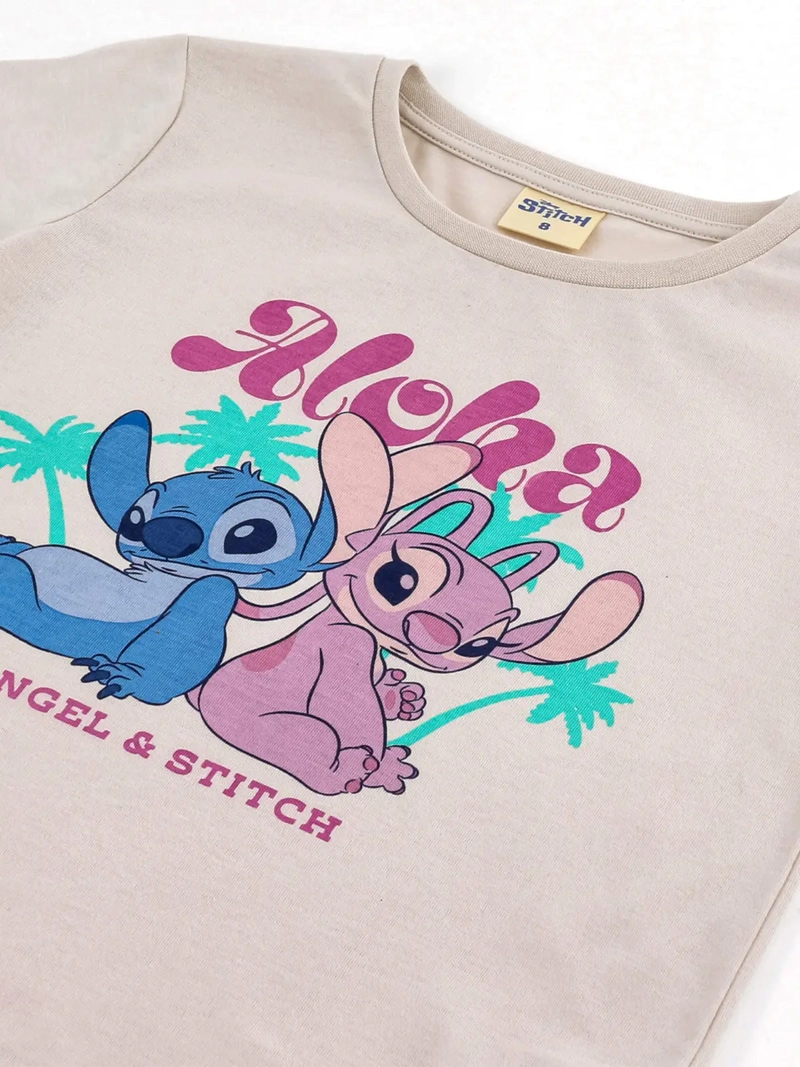 POLERA NIÑA DISNEY MANGA CORTA STITCH Y ANGEL - 3