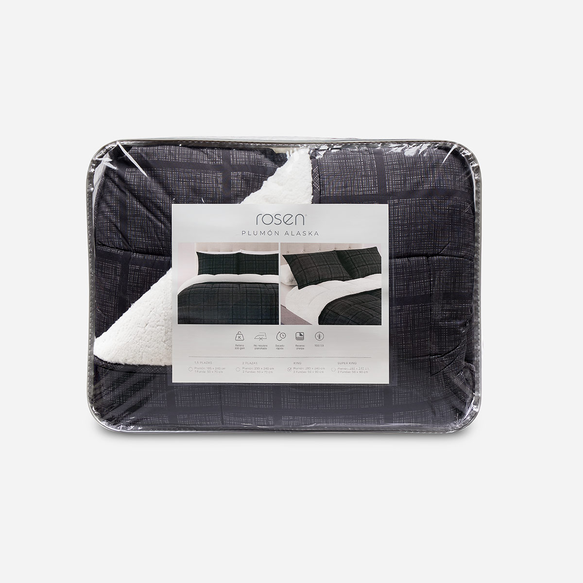 PLUMÓN ROSEN ALASKA SHERPA 2 PLAZAS MULTI NEGRO - 5
