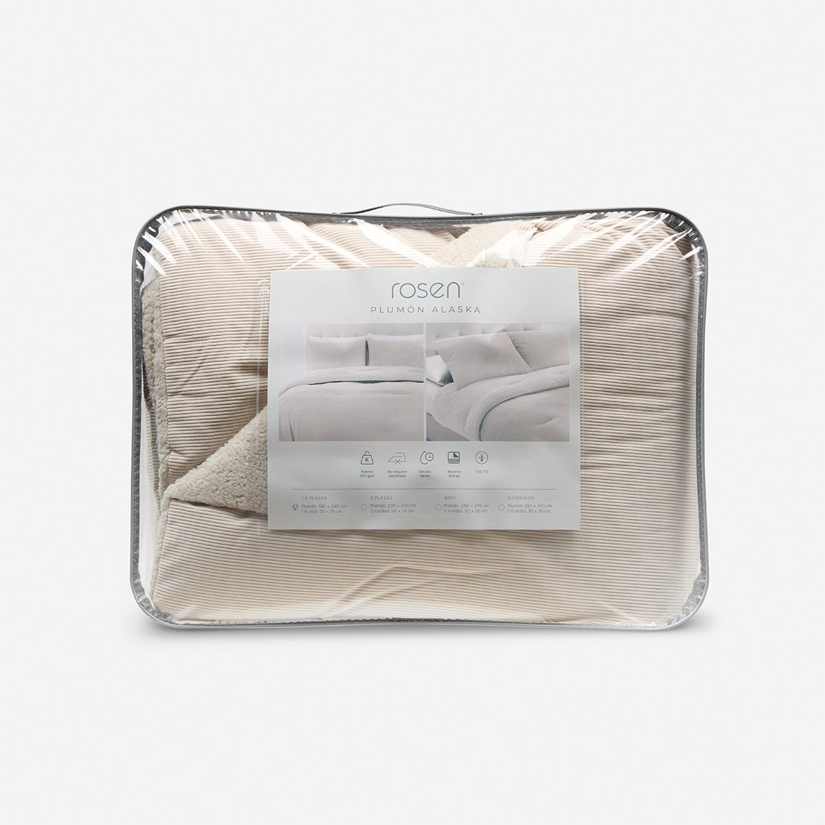 PLUMÓN ROSEN ALASKA SHERPA 1.5 PLAZAS CORD LATTE - 5