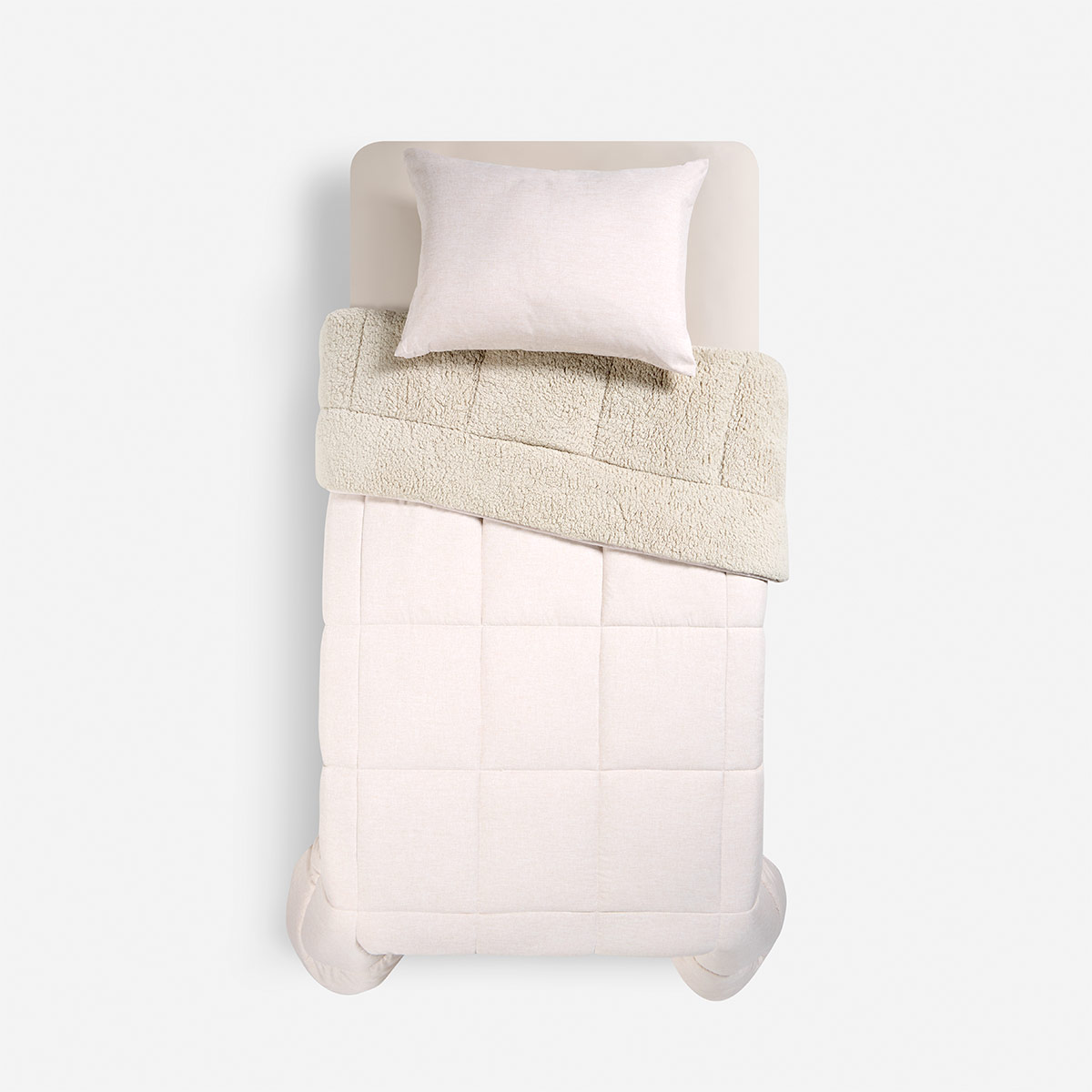 PLUMÓN ROSEN SHERPA LISO 1.5 PLAZAS ARENA MELANGE - 3