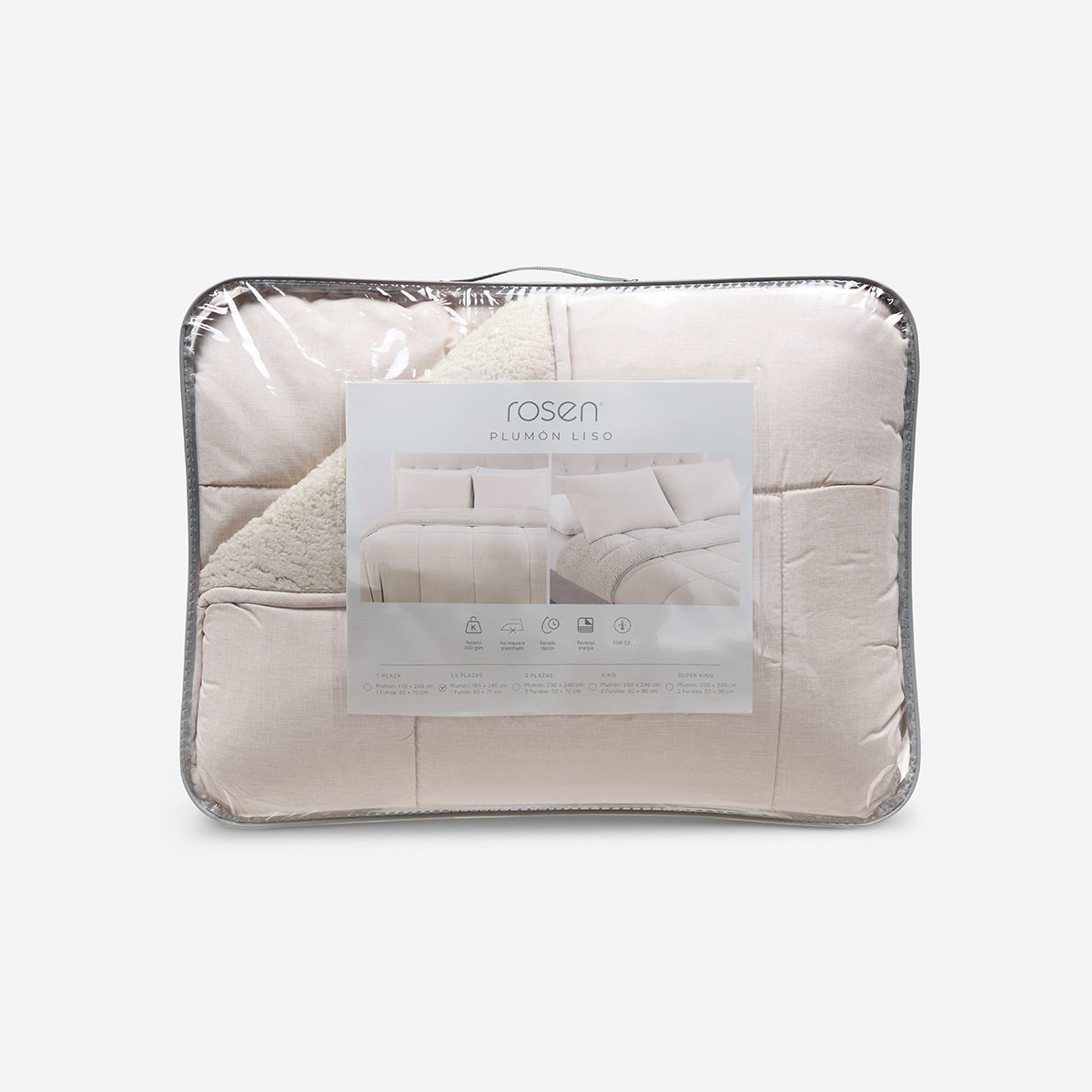 PLUMÓN ROSEN SHERPA LISO 1.5 PLAZAS ARENA MELANGE - 5
