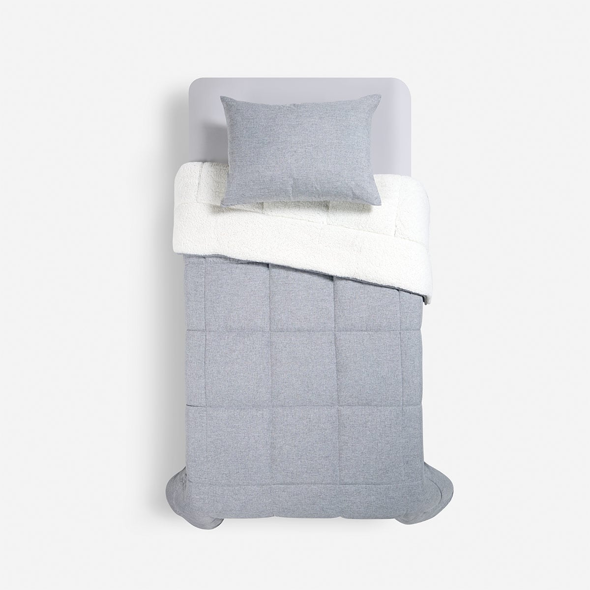 PLUMÓN ROSEN SHERPA LISO 1.5 PLAZAS GRAFITO MELANGE - 3