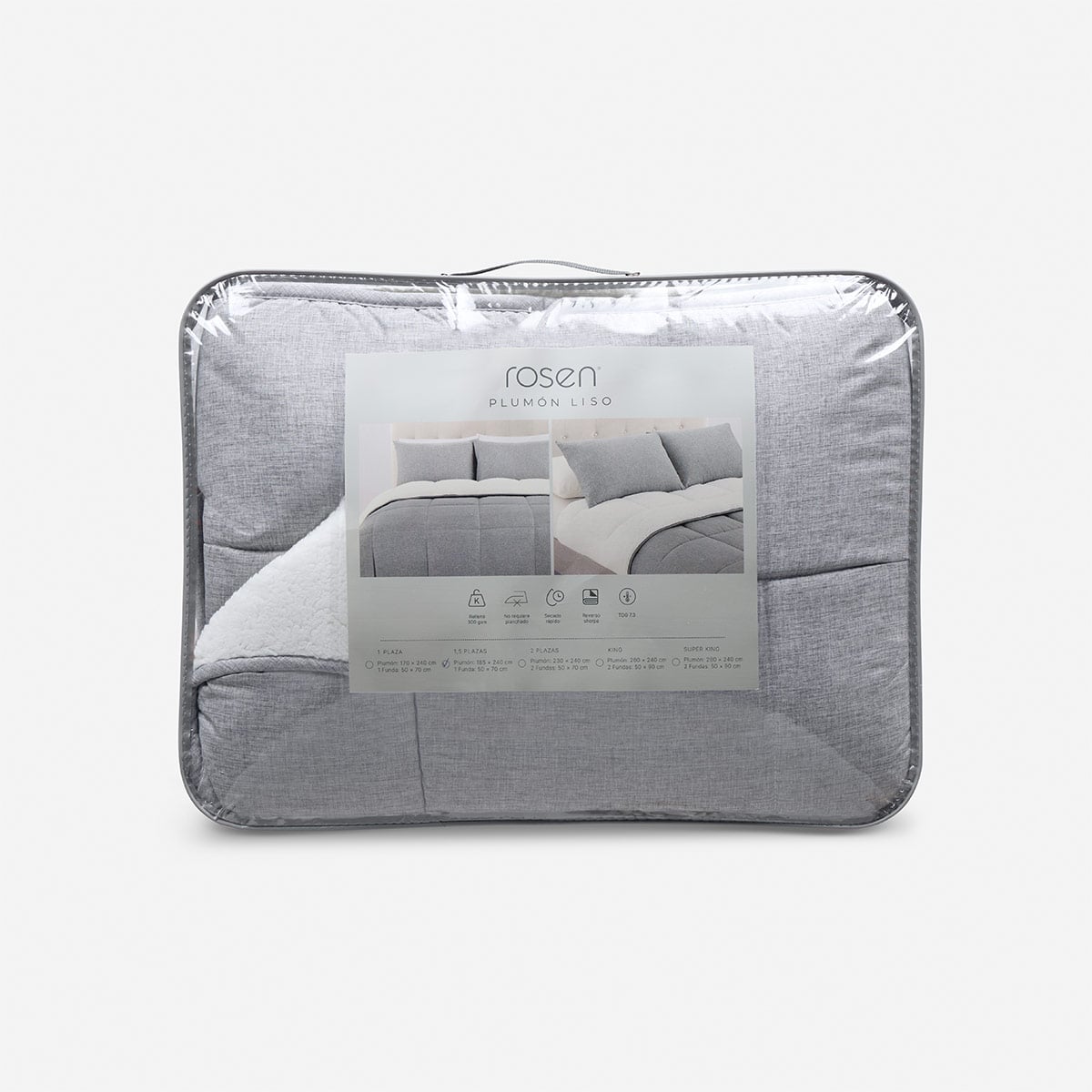PLUMÓN ROSEN SHERPA LISO 1.5 PLAZAS GRAFITO MELANGE - 5