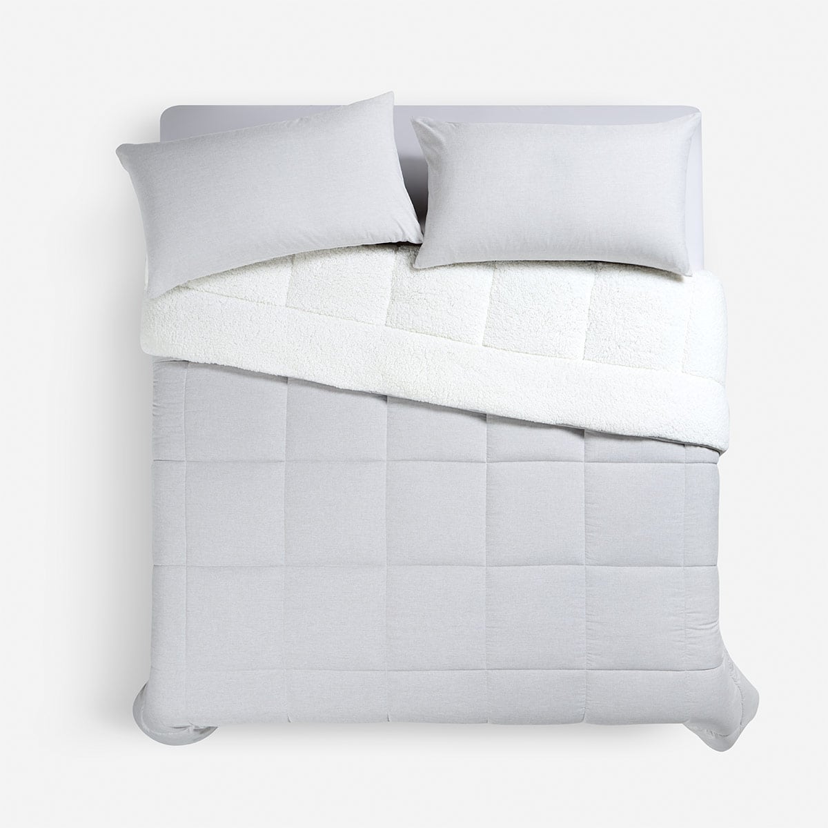 PLUMÓN ROSEN SHERPA LISO KING GRIS MELANGE - 3