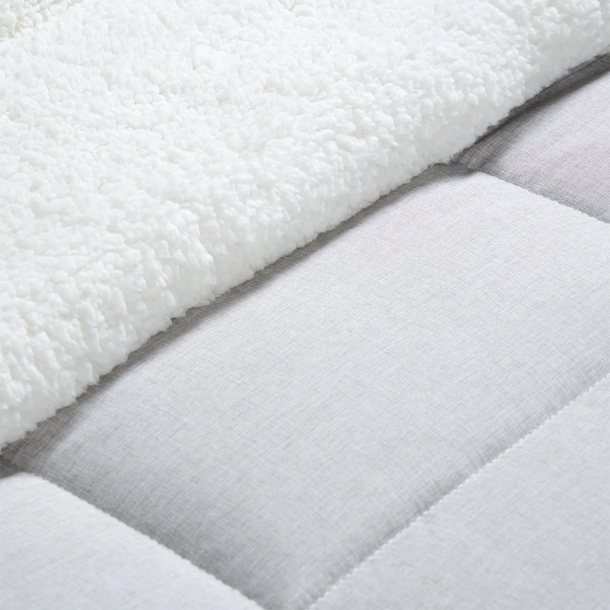 PLUMÓN ROSEN SHERPA LISO 2 PLAZAS GRIS MELANGE - 4