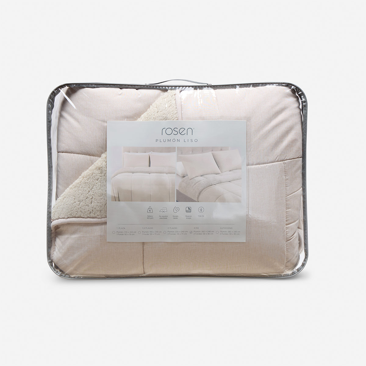 PLUMÓN ROSEN SHERPA LISO 2 PLAZAS ARENA MELANGE - 5