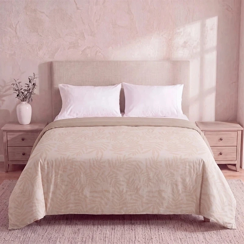 PLUMÓN RIPLEY HOME HOJAS OLIVO KING BEIGE