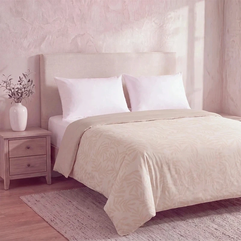 PLUMÓN MAISON LINETT HOJAS OLIVO SÚPER KING BEIGE - 2