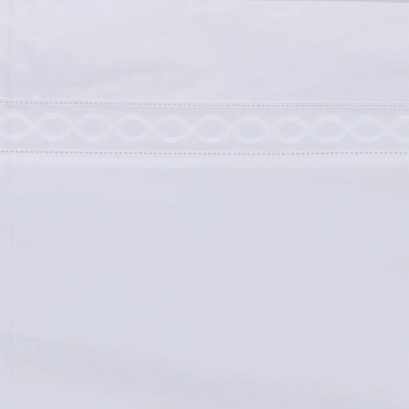 JUEGO DE SÁBANAS RIPLEY HOME BORADO TRENZA 220 HILOS KING BLANCO - 5