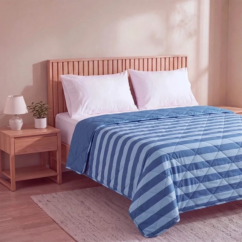 PLUMÓN RIPLEY HOME PROMO 1.5 PLAZAS RAYAS AZUL - 2