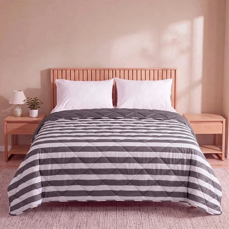 PLUMÓN RIPLEY HOME PROMO 1.5 PLAZAS RAYAS GRAFITO