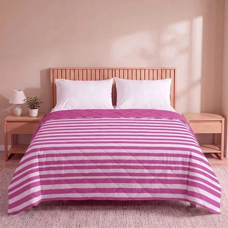 PLUMÓN RIPLEY HOME PROMO 1.5 PLAZAS RAYAS ROSA
