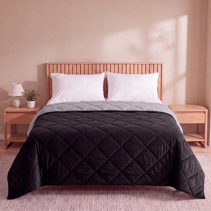 PLUMÓN RIPLEY HOME PROMO BICOLOR 2 PLAZAS NEGRO - 1