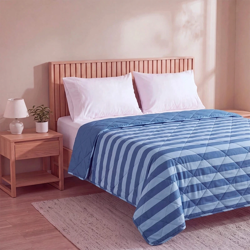 PLUMÓN RIPLEY HOME PROMO RAYAS 2 PLAZAS AZUL - 2
