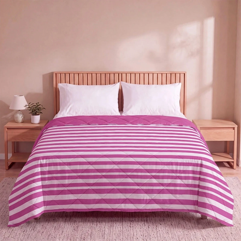 PLUMÓN RIPLEY HOME PROMO RAYAS 2 PLAZAS ROSA - 1