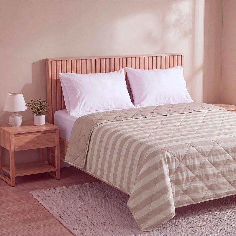 PLUMÓN RIPLEY HOME PROMO RAYAS 2 PLAZAS TAUPE - 2